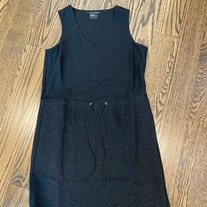 Armani Exchange Black Sleeveless Dress with Waist Tie